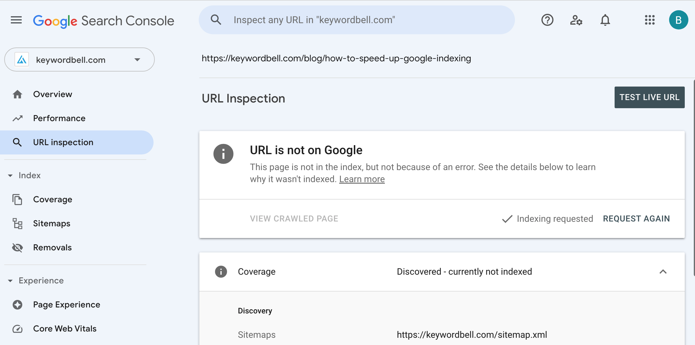 Re-submit url to Google